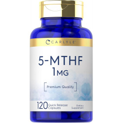 Добавка Carlyle 5-MTHF 1 мг | 120 капсул | L-метилфолат | Без ГМО, без глютену | Найвища якість