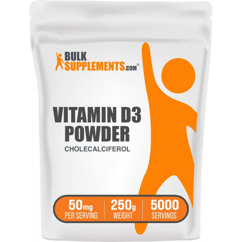 BulkSupplements.com Порошок вітаміну D3 - холекальциферол, добавки з вітаміном D, вітамін D3 5000 МО - без глютену, 50 мг (125 мкг вітаміну D3) на порцію, 250 г (8,8 унції) (1 упаковка) BulkSupplements.com Порошок вітаміну D3 - холекальциферол, добавки з вітаміном D, вітамін D3 5000 МО - без глютену, 50 мг (125 мкг вітаміну D3) на порцію, 250 г (8,8 унції) (1 упаковка)
