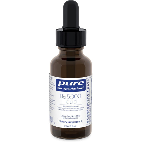 Pure Encapsulations B12 5000 Liquid - Вітамін B12 Methylcobalamin Supplement для підтримки енергії, здоров'я нервів, когнітивних функцій і клітин крові* - Liquid B12 Drops - 1 Fl Oz Pure Encapsulations B12 5000 Liquid - Вітамін B12 Methylcobalamin Supplement для підтримки енергії, здоров'я нервів, когнітивних функцій і клітин крові* - Liquid B12 Drops - 1 Fl Oz