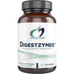 Designs for Health Digestzymes - травні ферменти + бетаїн гідрохлорид для усунення газів і здуття живота - пепсин, бича жовч, ферменти лактази та ліпази для травлення (90 капсул)