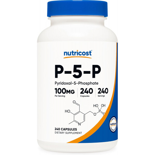 Nutricost P5P вітамін В6 добавка 100 мг, 240 капсул (піридоксаль-5-фосфат) - підходить для вегетаріанців, без ГМО, без глютену Nutricost P5P вітамін В6 добавка 100 мг, 240 капсул (піридоксаль-5-фосфат) - підходить для вегетаріанців, без ГМО, без глютену