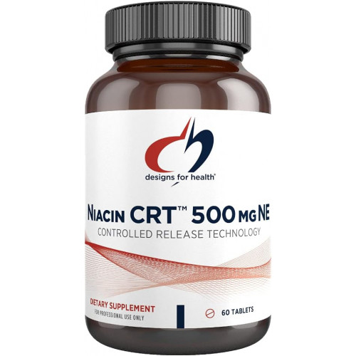 Designs for Health Niacin 500mg - Niacin CRT Вітамін B3 (нікотинова кислота), таблетки з контрольованим уповільненим вивільненням, які допомагають мінімізувати припливи - добавка без ГМО, без глютену (60 таблеток) Designs for Health Niacin 500mg - Niacin CRT Вітамін B3 (нікотинова кислота), таблетки з контрольованим уповільненим вивільненням, які допомагають мінімізувати припливи - добавка без ГМО, без глютену (60 таблеток)