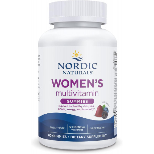 Жіночі мультивітамінні цукерки Nordic Naturals, суміш ягід - 60 жуйок - підтримка здорової шкіри, волосся, кісток, енергії та імунітету - без ГМО, вегетаріанська - 30 порцій Жіночі мультивітамінні цукерки Nordic Naturals, суміш ягід - 60 жуйок - підтримка здорової шкіри, волосся, кісток, енергії та імунітету - без ГМО, вегетаріанська - 30 порцій