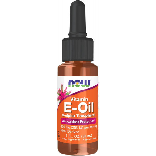 NOW Supplements, натуральний вітамін E-Oil Liquid (D-альфа-токоферол), антиоксидантний захист*, 1 унція NOW Supplements, натуральний вітамін E-Oil Liquid (D-альфа-токоферол), антиоксидантний захист*, 1 унція