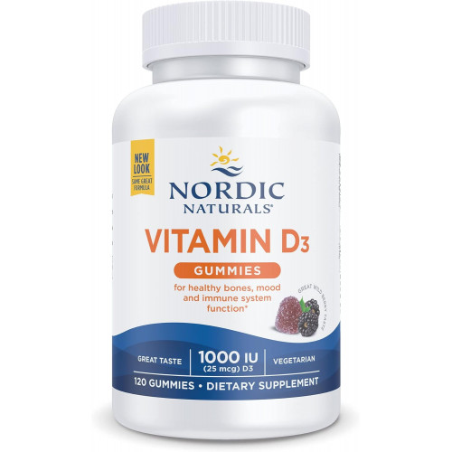 Nordic Naturals Gummies з вітаміном D3, лісові ягоди - 120 Gummies - 1000 МО Вітамін D3 - Чудовий смак - Здорові кістки, настрій і функція імунної системи - Без ГМО - 120 порцій Nordic Naturals Gummies з вітаміном D3, лісові ягоди - 120 Gummies - 1000 МО Вітамін D3 - Чудовий смак - Здорові кістки, настрій і функція імунної системи - Без ГМО - 120 порцій