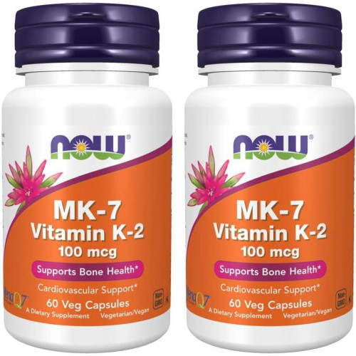 Вітамін K-2 (MK7) Now Foods, рослинні капсули, 100 мкг, 60 шт., упаковка по 2 шт. Вітамін K-2 (MK7) Now Foods, рослинні капсули, 100 мкг, 60 шт., упаковка по 2 шт.