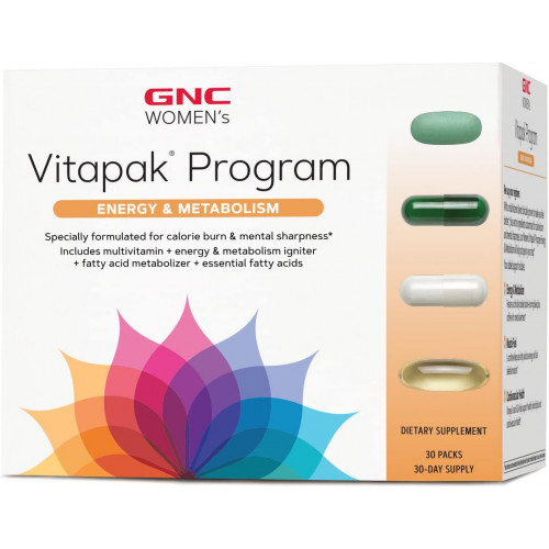 Жіноча енергія та метаболізм GNC Vitapak | Повна система поживних речовин, розроблена для жінок | Підтримує підвищення енергії та метаболізму, а також продуктивність та концентрацію | 30 граф Жіноча енергія та метаболізм GNC Vitapak | Повна система поживних речовин, розроблена для жінок | Підтримує підвищення енергії та метаболізму, а також продуктивність та концентрацію | 30 граф