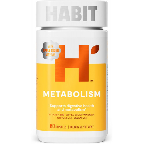 Добавка Habit Metabolism (60 капсул) - підтримує здоров’я травлення та метаболізм, вітамін B12, селен, хром, яблучний оцет, веганська, без ГМО (1 упаковка) Добавка Habit Metabolism (60 капсул) - підтримує здоров’я травлення та метаболізм, вітамін B12, селен, хром, яблучний оцет, веганська, без ГМО (1 упаковка)