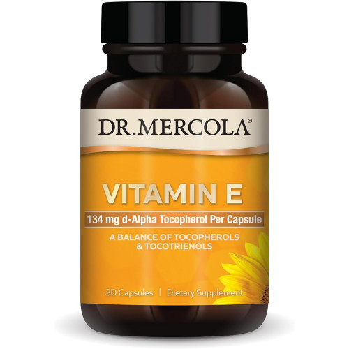 Вітамін E Dr. Mercola, 30 порцій (30 капсул), 134 мг на капсулу, дієтична добавка, підтримує здоров’я шкіри, без ГМО Вітамін E Dr. Mercola, 30 порцій (30 капсул), 134 мг на капсулу, дієтична добавка, підтримує здоров’я шкіри, без ГМО