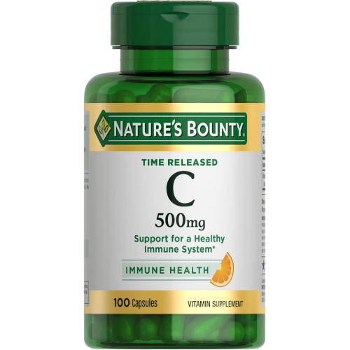 Nature's Bounty Time Released Vitamin C, підтримка імунітету, вітамінна добавка, 500 мг, 100 капсул Nature's Bounty Time Released Vitamin C, підтримка імунітету, вітамінна добавка, 500 мг, 100 капсул