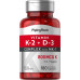 Piping Rock Vitamin K2 D3 Supplement | 800 мкг | 180 капсул | Комплекс МК-7 | Без ГМО, без глютену Piping Rock Vitamin K2 D3 Supplement | 800 мкг | 180 капсул | Комплекс МК-7 | Без ГМО, без глютену