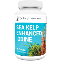 Dr. Berg Sea Kelp Enhanced - Підтримка щитовидної залози, природні антиоксиданти та добавки йоду з органічними морськими водоростями та синьо-зеленими водоростями - Підтримка імунної системи та метаболізму - Тепер без червоних водоростей - 90 капсул