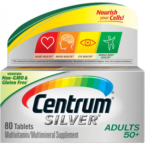 Centrum Silver Adult (80 шт.) Полівітамінна/мультімінеральна добавка в таблетках, вітамін D3, вік 50+ Centrum Silver Adult (80 шт.) Полівітамінна/мультімінеральна добавка в таблетках, вітамін D3, вік 50+