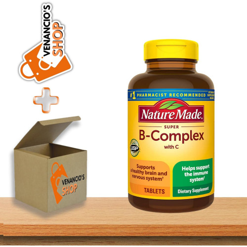 Nature Made Super B Complex with Vitamin C Tablets Дієтична добавка + включає в себе наклейку Venancio’sBox (160 таблеток) Nature Made Super B Complex with Vitamin C Tablets Дієтична добавка + включає в себе наклейку Venancio’sBox (160 таблеток)