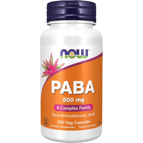 NOW Supplements, PABA (пара-амінобензойна кислота) 500 мг, B-Complex Family, 100 капсул NOW Supplements, PABA (пара-амінобензойна кислота) 500 мг, B-Complex Family, 100 капсул