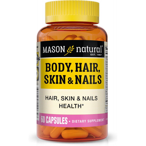 MASON NATURAL Body, Hair, Skin & Nails with Vitamins A, E, C and Biotin - Healthy Hair, Skin and Nails, Premium Beauty Supplement, 60 капсул MASON NATURAL Body, Hair, Skin & Nails with Vitamins A, E, C and Biotin - Healthy Hair, Skin and Nails, Premium Beauty Supplement, 60 капсул