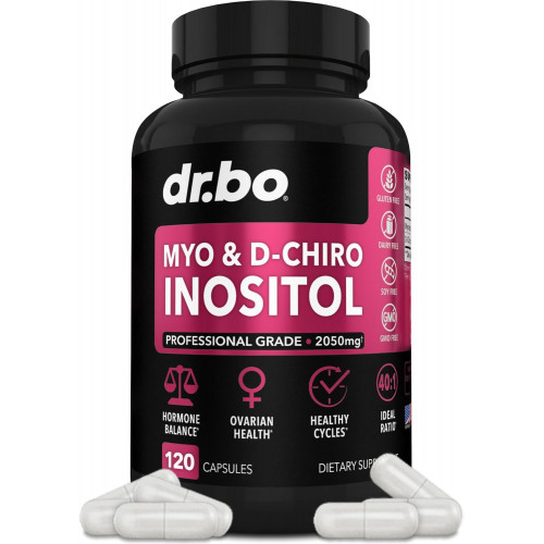 Myo-Inositol & D-Chiro Inositol Supplement Capsules - 40:1 Hormonal Balance for Women with Vitamin B8 - Добавки до фертильності для жінок для регулювання менструального циклу, підтримки здоров'я яєчників і СПКЯ Myo-Inositol & D-Chiro Inositol Supplement Capsules - 40:1 Hormonal Balance for Women with Vitamin B8 - Добавки до фертильності для жінок для регулювання менструального циклу, підтримки здоров'я яєчників і СПКЯ