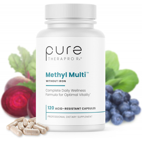 Methyl Multi без заліза - 120 веганських капсул - 60-денний запас - з метилом В12 і метилфолатом у вигляді кватрефолікової кислоти (5-MTHF), полівітамінної та мультимінеральної добавки для загального здоров'я організму Methyl Multi без заліза - 120 веганських капсул - 60-денний запас - з метилом В12 і метилфолатом у вигляді кватрефолікової кислоти (5-MTHF), полівітамінної та мультимінеральної добавки для загального здоров'я організму