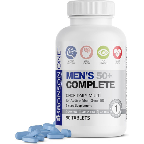 Bronson ONE Daily Mens 50+ Complete Multivitamin Multimineral, 90 таблеток Bronson ONE Daily Mens 50+ Complete Multivitamin Multimineral, 90 таблеток