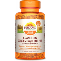 Softgels Sundown Cranberry Softgels, концентрат журавлини плюс вітамін D3, підтримує здоров’я сечовивідних шляхів та імунітету, 150 капсул