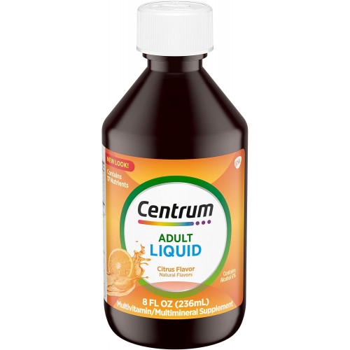 Centrum Liquid Multivitamin for Adults, полівітамінна/мультімінеральна добавка з вітамінами групи В і антиоксидантами, цитрусовий смак - 8 рідких унцій Centrum Liquid Multivitamin for Adults, полівітамінна/мультімінеральна добавка з вітамінами групи В і антиоксидантами, цитрусовий смак - 8 рідких унцій