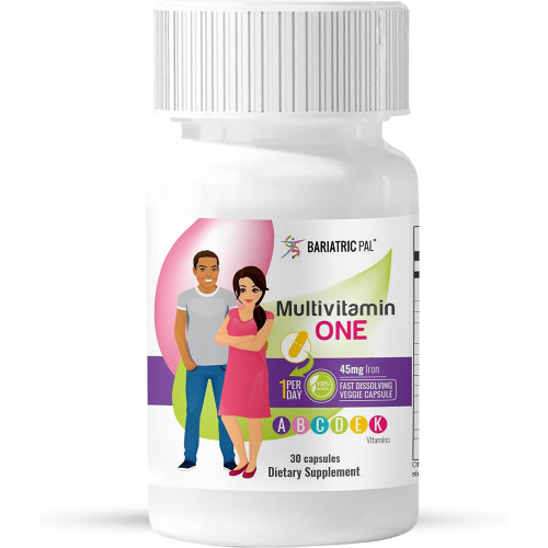 BariatricPal Multivitamin ONE 1 на день! Баріатричні мультивітамінні капсули з 45 мг заліза (30 штук) BariatricPal Multivitamin ONE 1 на день! Баріатричні мультивітамінні капсули з 45 мг заліза (30 штук)