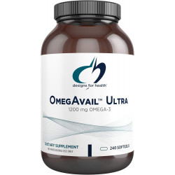 Designs for Health OmegAvail Ultra TG Fish Oil 1200mg - Добавка риб'ячого жиру Omega 3 у формі тригліцеридів з DHA/EPA - без рибного присмаку (240 капсул)