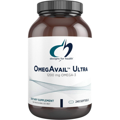 Designs for Health OmegAvail Ultra TG Fish Oil 1200mg - Добавка риб'ячого жиру Omega 3 у формі тригліцеридів з DHA/EPA - без рибного присмаку (240 капсул) Designs for Health OmegAvail Ultra TG Fish Oil 1200mg - Добавка риб'ячого жиру Omega 3 у формі тригліцеридів з DHA/EPA - без рибного присмаку (240 капсул)