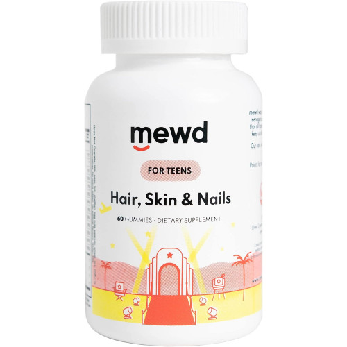 Teen and Kids Hair, Skin+Nails Daily Multivitamin Gummy Strengthener Formula - жувальні вітамінні добавки з біотином, цинком, вітамінами A, B і D3 для дівчаток і хлопчиків, 60, зроблено в США Teen and Kids Hair, Skin+Nails Daily Multivitamin Gummy Strengthener Formula - жувальні вітамінні добавки з біотином, цинком, вітамінами A, B і D3 для дівчаток і хлопчиків, 60, зроблено в США