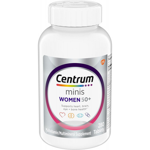 Жіночі полівітаміни Centrum Minis Silver для жінок 50 Plus, мультимінеральна добавка з вітаміном D3, вітамінами групи B, інгредієнтами без ГМО, підтримує пам’ять і пізнання у літніх людей - 280 Ct Жіночі полівітаміни Centrum Minis Silver для жінок 50 Plus, мультимінеральна добавка з вітаміном D3, вітамінами групи B, інгредієнтами без ГМО, підтримує пам’ять і пізнання у літніх людей - 280 Ct