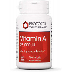 Протокол Вітамін А 25 000 МО - здоров'я очей, сітківки та імунітету - 100 м'яких капсул
