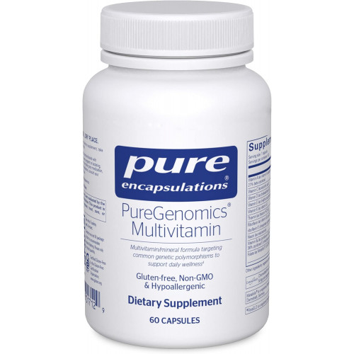 Pure Encapsulations PureGenomics Multivitamin - добавка для підтримки потреб у поживних речовинах, пов'язаних із загальними генетичними варіаціями - з вітамінами A, B, C, D, E, K і мінералами - 60 капсул Pure Encapsulations PureGenomics Multivitamin - добавка для підтримки потреб у поживних речовинах, пов'язаних із загальними генетичними варіаціями - з вітамінами A, B, C, D, E, K і мінералами - 60 капсул