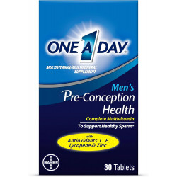 One A Day Men's Pre-Conception Health Multivitamin для підтримки здорової сперми, добавка для чоловіків з вітаміном С, вітаміном Е, селеном, цинком і лікопіном, 30 шт.