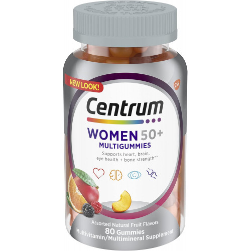 Centrum MultiGummies Gummy for Women 50 Plus, з вітаміном D3, B6 і B12, полівітамінна/мультімінеральна добавка - 80 штук Centrum MultiGummies Gummy for Women 50 Plus, з вітаміном D3, B6 і B12, полівітамінна/мультімінеральна добавка - 80 штук