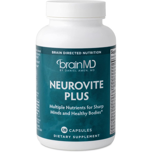 Dr Amen BrainMD NeuroVite Plus - 120 капсул - Полівітамінна та мінеральна добавка, збагачена фітонутрієнтами, ферментами та цільними продуктами - Без глютену - 30 порцій Dr Amen BrainMD NeuroVite Plus - 120 капсул - Полівітамінна та мінеральна добавка, збагачена фітонутрієнтами, ферментами та цільними продуктами - Без глютену - 30 порцій