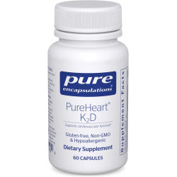 Pure Encapsulations PureHeart K2D - Добавка для здоров'я серця* - з вітаміном K2 і D3 - холекальциферолом, вітаміном D і MK-7 - без ГМО та вегетаріанська - 60 капсул