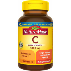 Nature Made Extra Strength Vitamin C 1000 мг, дієтична добавка для підтримки імунітету, 100 таблеток, запас на 100 днів