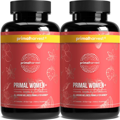 Primal Harvest Мультивітаміни для жінок Вітамін A, Вітамін C, Вітамін D і E, Вітамін B12, B6, Біотин, добавки цинку, 30 капсул (2 упаковки для жінок) Primal Harvest Мультивітаміни для жінок Вітамін A, Вітамін C, Вітамін D і E, Вітамін B12, B6, Біотин, добавки цинку, 30 капсул (2 упаковки для жінок)