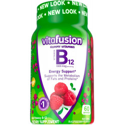 Вітаміни Vitafusion B12 Gummy, смачний смак малини, 60 каратів (запас на 30 днів)