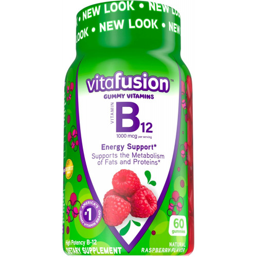 Вітаміни Vitafusion B12 Gummy, смачний смак малини, 60 каратів (запас на 30 днів) Вітаміни Vitafusion B12 Gummy, смачний смак малини, 60 каратів (запас на 30 днів)