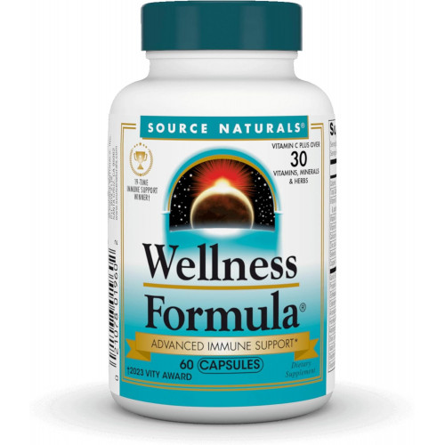 Source Naturals Wellness Formula Bio-Aligned Vitamins & Herbal Defence for Immune System Support - Дієтична добавка та засіб для зміцнення імунітету - 60 капсул Source Naturals Wellness Formula Bio-Aligned Vitamins & Herbal Defence for Immune System Support - Дієтична добавка та засіб для зміцнення імунітету - 60 капсул