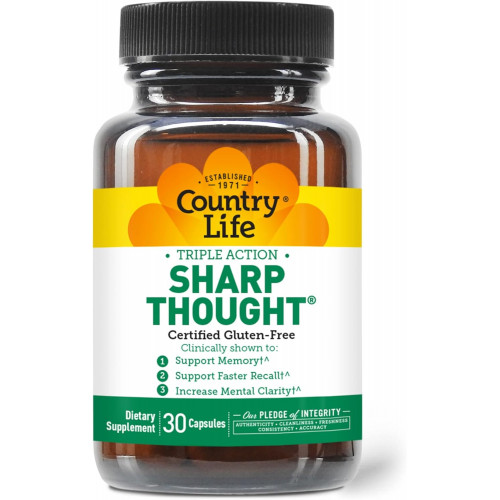 Country Life Sharp Thought 30 капсул, без глютену Country Life Sharp Thought 30 капсул, без глютену