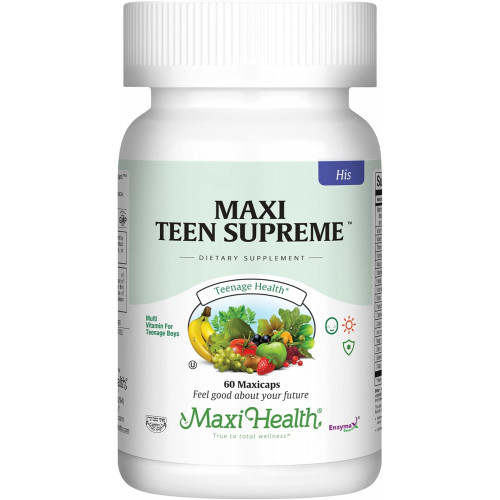 Вітаміни Maxi Health Teen Supreme HIS для хлопчиків віком 12-17 років - мультивітамінні капсули для зростання, енергії, антиоксидантів і потреб у харчуванні Вітаміни Maxi Health Teen Supreme HIS для хлопчиків віком 12-17 років - мультивітамінні капсули для зростання, енергії, антиоксидантів і потреб у харчуванні