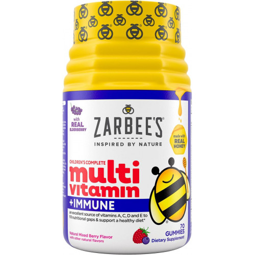Zarbee's Complete Kids Multivitamin Gummies + Immune Support, Children Vitamins Gummy with Vitamin A, C, D3, E, B6, B12, Folic Acid & Total B-complex, 70 Count Zarbee's Complete Kids Multivitamin Gummies + Immune Support, Children Vitamins Gummy with Vitamin A, C, D3, E, B6, B12, Folic Acid & Total B-complex, 70 Count