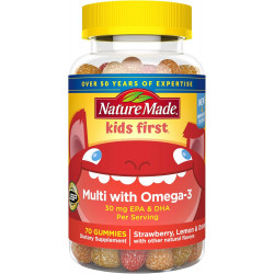 Nature Made First Multivitamin with Omega-3, Vitamins and Minerals for Nutritional Support, 70 Kids Gummies