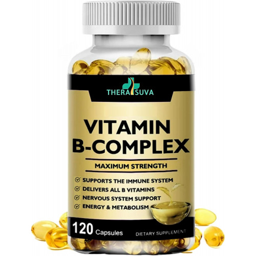 Max Strength Vitamin B-Complex + CoQ10 + Вітамін C - добавка для енергії, підтримки метаболізму, 120 м'яких капсул, 60-денний запас Max Strength Vitamin B-Complex + CoQ10 + Вітамін C - добавка для енергії, підтримки метаболізму, 120 м'яких капсул, 60-денний запас