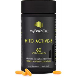 Мітохондріальна добавка Mito Active-B - Активований комплекс вітамінів B - потужні вітаміни B2, B6, B12 і фолієва добавка для підтримки клітинної енергії та пізнання (60 м'яких капсул)