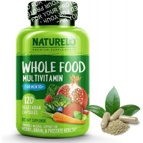Мультивітамін NATURELO Whole Food для чоловіків 50+ - з вітамінами, мінералами, екстрактами органічних трав - Веганський вегетаріанець - для енергії, здоров'я мозку, серця та очей - 120 капсул Мультивітамін NATURELO Whole Food для чоловіків 50+ - з вітамінами, мінералами, екстрактами органічних трав - Веганський вегетаріанець - для енергії, здоров'я мозку, серця та очей - 120 капсул