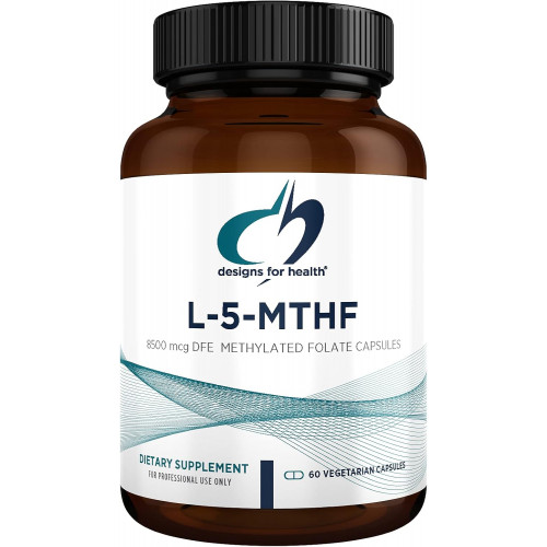 Designs for Health L 5-MTHF - Quatrefolic L метилфолатна добавка 5 мг (8500 DFE) - метильована фолієва добавка для жінок і чоловіків - підтримує метилювання - без ГМО, без глютену (60 капсул) Designs for Health L 5-MTHF - Quatrefolic L метилфолатна добавка 5 мг (8500 DFE) - метильована фолієва добавка для жінок і чоловіків - підтримує метилювання - без ГМО, без глютену (60 капсул)