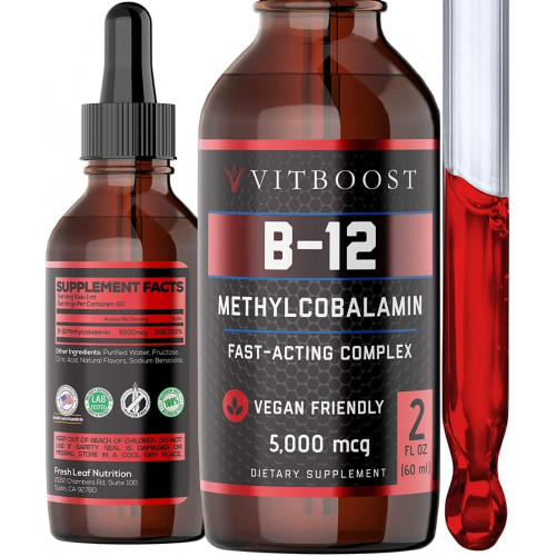 Vegan Liquid B-12 Drops – 60 x 5000 mcg Extra Strength Raspberry Flavored Vitamin B12 Liquid Methylcobalamin sublingval Supplement | Створено для максимального поглинання та енергії | Не містить глютену Vegan Liquid B-12 Drops – 60 x 5000 mcg Extra Strength Raspberry Flavored Vitamin B12 Liquid Methylcobalamin sublingval Supplement | Створено для максимального поглинання та енергії | Не містить глютену